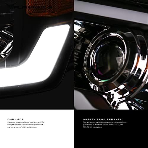 Alfa Baglyok 8707548 Teljes LED Projektor Fényszórók Hullámvasútja Szekvenciális LED Bar & Startup Fény - Fekete Borostyán
