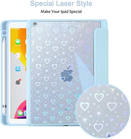 SoFunMoky iPad 9./ 8./ 7. Gen Esetben 10.2 Hüvelyk 2021 2019 2020 Fedél tolltartó Állni, Tiszta, Csillogó Lézer Aranyos Szerelmes
