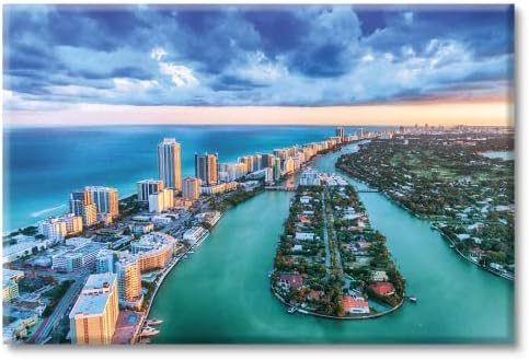 EGD Akril Üveg Keret Modern Wall Art Miami Beach - Turisztikai Oldalak Sorozat - lakberendezés - Akril Wall Art - Kép, Fotó