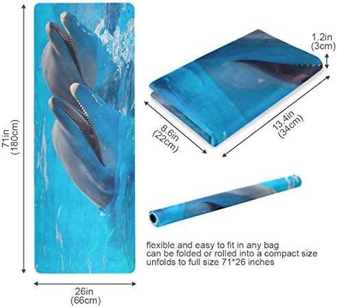 ALAZA Víz alatti Delfin Tengeri Hal Jóga Szőnyeg Nem Csúszik Fitness Edzés Mat, Edzés Mat a Jóga, a Pilates, valamint Emelet