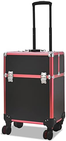 ZLXDP Bőrönd Utazási Szépség Kozmetikumok Tároló Doboz, Bőrönd Köröm Utazási Esetben Nagy Kapacitású Kerék trolibusz Esetében