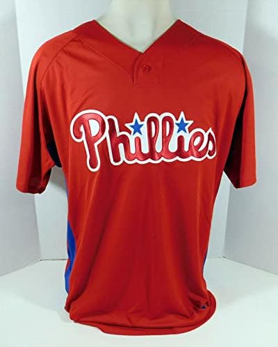 2007-10 Philadelphia Phillies Üres Játék Kiadott Piros Mez BP ST 50 DP08641 - Játék Használt MLB Mezek