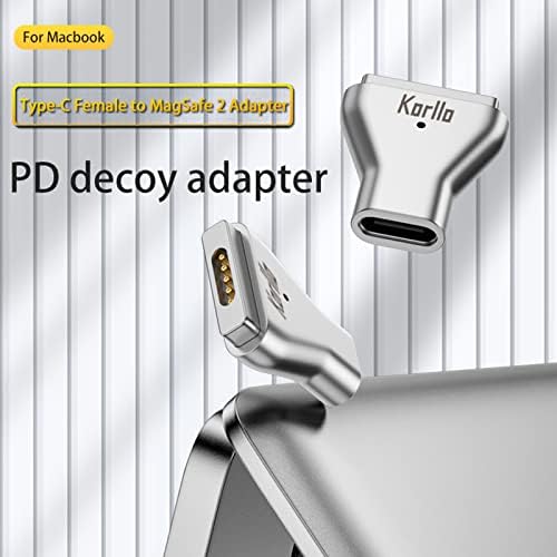 korllo Mágneses USB-C Női Mag-Biztonságos 2 T Tipp Férfi Adapter Kompatibilis a Mac Book Pro Air C-Típusú Adapter Támogatás