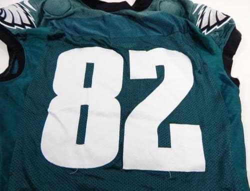 2015 Philadelphia Eagles 82 Játék Használt Zöld Gyakorlat Jersey típustábla Rem 52 6 - Aláíratlan NFL Játék Használt Mezek