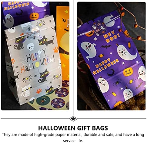 Sewroro Halloween Papír Kezelésére Táskák 24 DB Csokit vagy Csalunk Komámasszony Táskák Candy Táskák, Matricák, a Szívességet