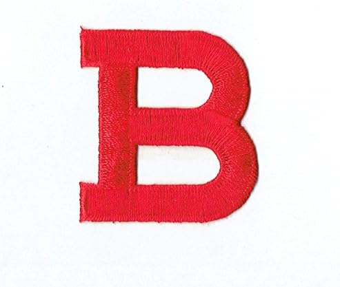 Ábécé Levelet - B - Piros Szín - 2 Hüvelyk Blokk Stílus - Hímzett Vasalót Javítás
