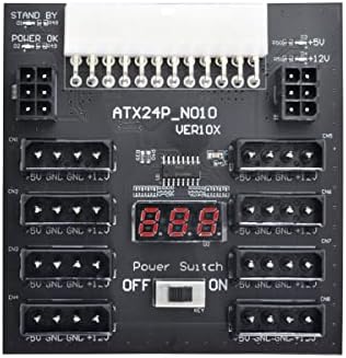 Cablecc ATX TÁPEGYSÉG Szerver Power Board 24Pin, hogy IDE-8X 4 tűs +2X 6Pin Tápegység Testület CHIA ETH BTC Bányász Bányász