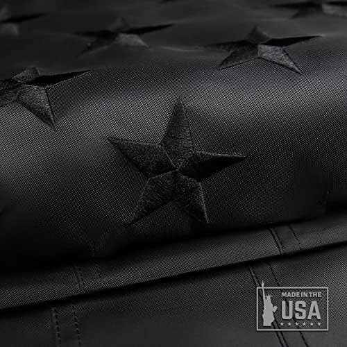 Fekete Amerikai Zászló 4x6 Szabadtéri Made In USA, nagy teherbírású Nylon Zászlók Hímzett Csillagok,/Varrott Csíkok/Strong