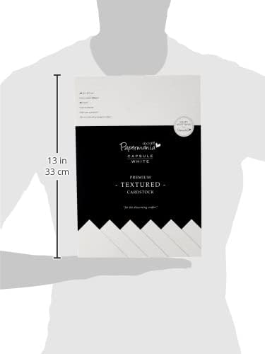 Papermania 29.7 x 21 cm-es, 20-Darab A4-es Kapszula Texturált Prémium Karton, Fehér