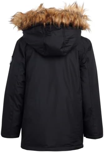 DKNY Fiú Téli Kabát – időjárásálló Nehézsúlyú Parka – Ski Dzseki Levehető Hood (Méretek: 8-20)