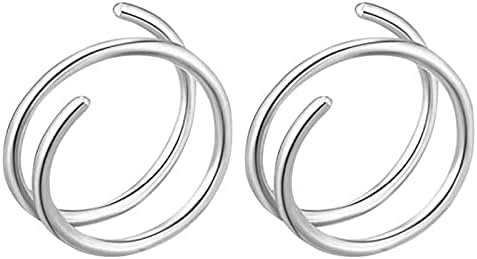 LARIAU 2 Db Dupla Orr Gyűrű Egyetlen Piercing 20g Sebészeti Rozsdamentes Acél Spirál Orr Karika Gyűrű 8 mm-es Arc, Orr-Piercing